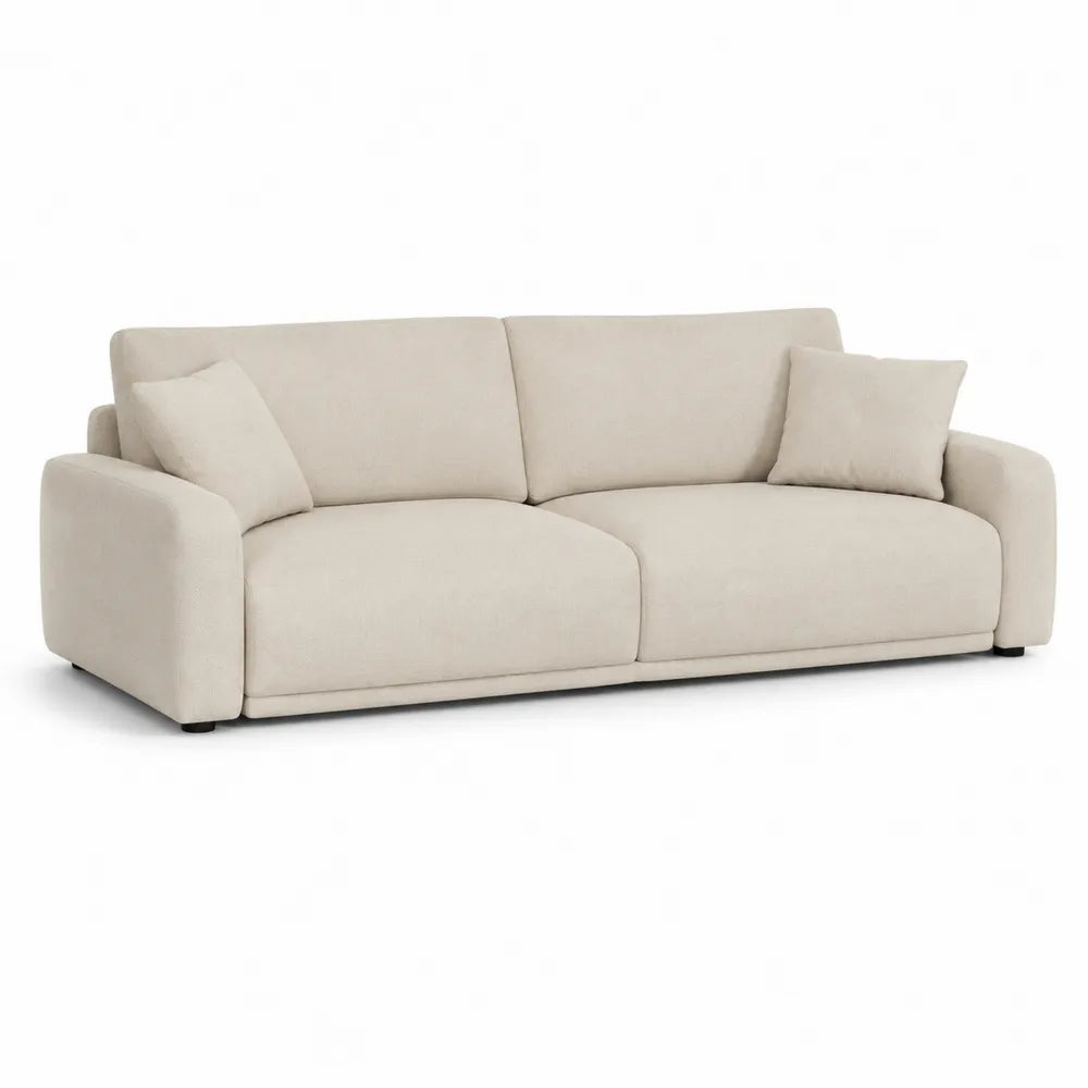 Polstersofa 2-3 Sitzer 200 x 95 x 85 cm Stoff Beige rechteckig Kunststofffüße