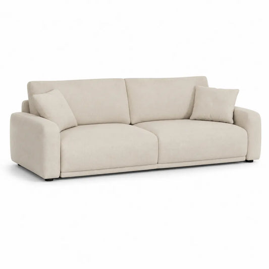 Polstersofa 2-3 Sitzer 200 x 95 x 85 cm Stoff Beige rechteckig Kunststofffüße